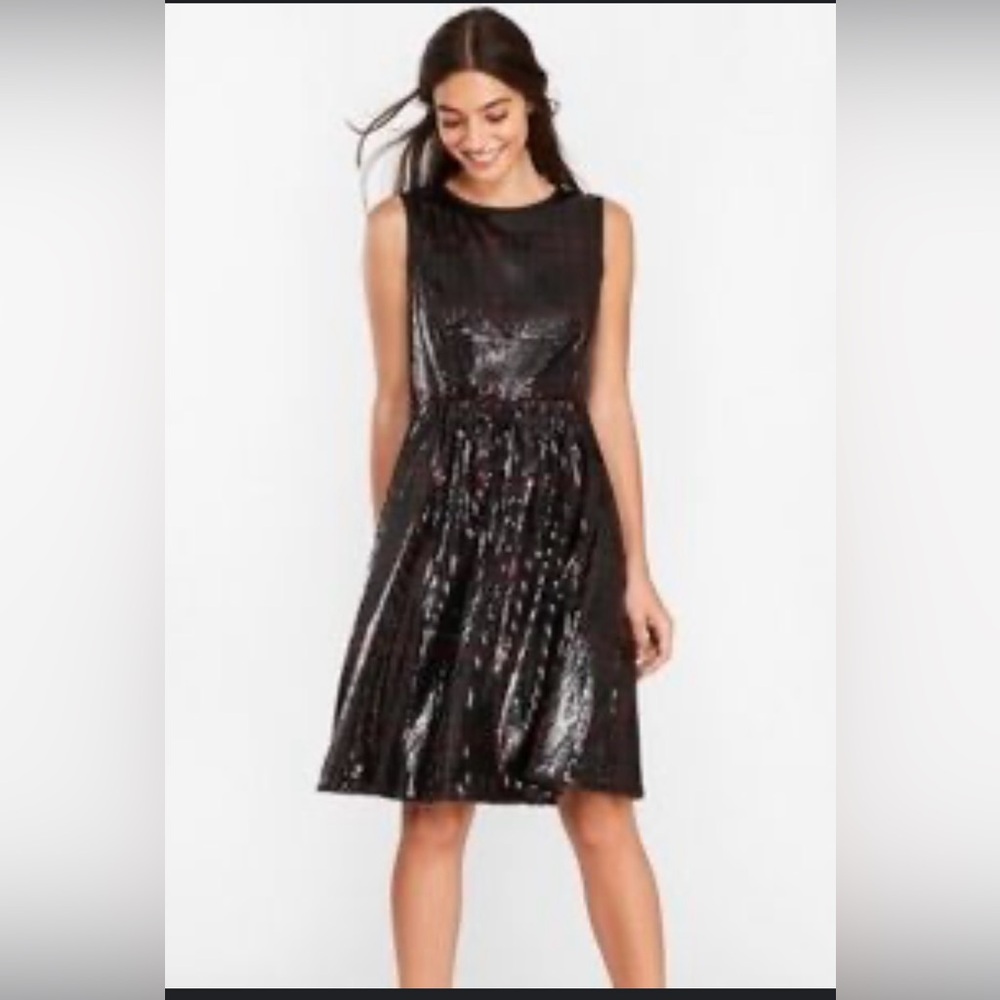 Brooks Brothers Red and Black Sequined Dress Sz 2